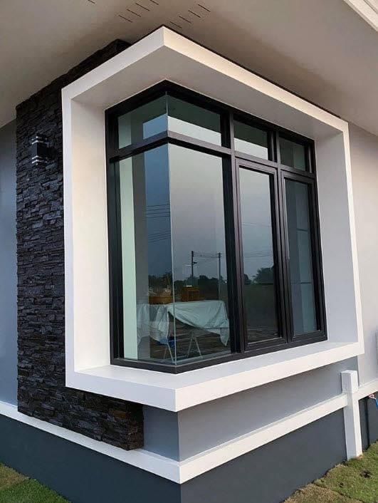 Modern aluminium and glass window installation