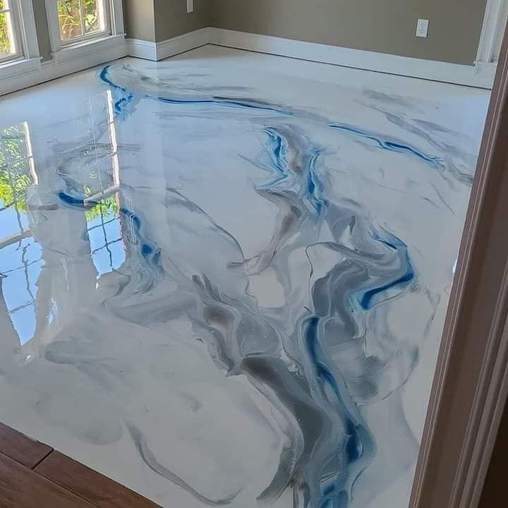 Metallic marble epoxy floor installation